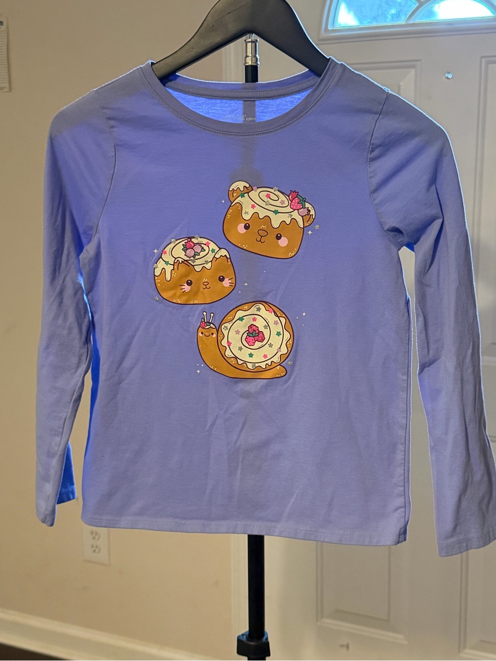 Cat & Jack Lavender Long-Sleeve Tee with Donut Snail Graphic